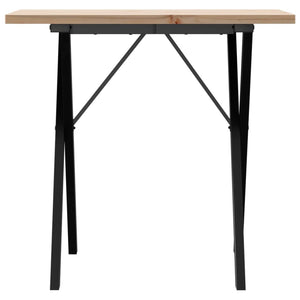 vidaXL Table de salle à manger piètement en X 80x50x75,5 cm bois de pin massif et acier