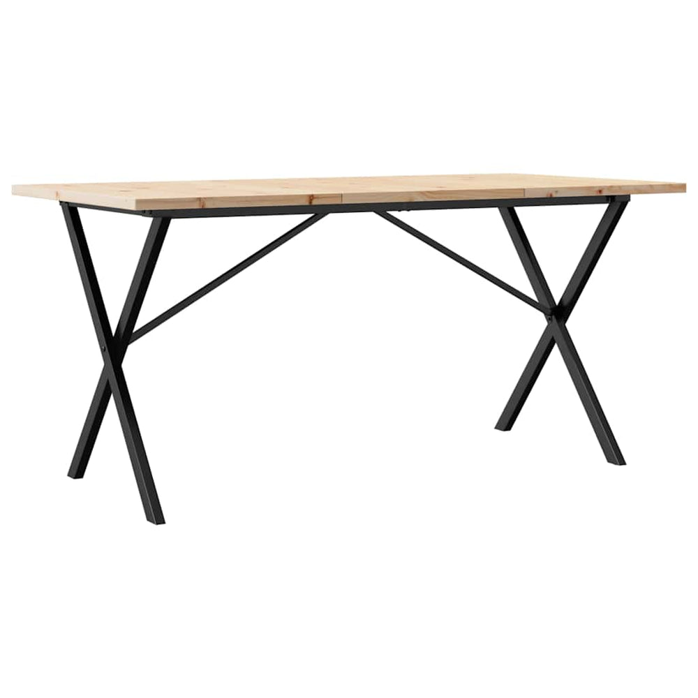 Esstisch Kiefer Massivholz & Stahl X-Gestell