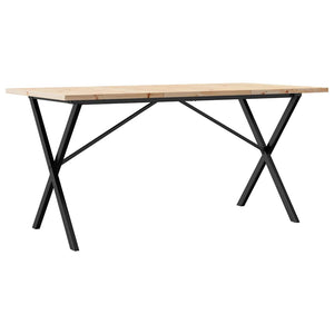 Esstisch Kiefer Massivholz & Stahl X-Gestell