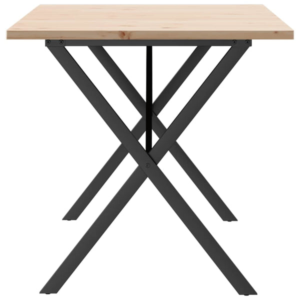 Esstisch Kiefer Massivholz & Stahl X-Gestell