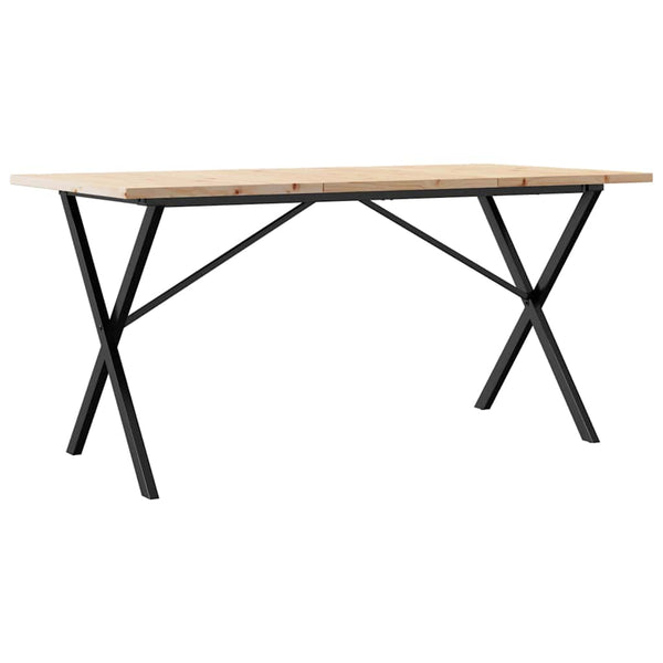 Esstisch Kiefer Massivholz & Stahl X-Gestell