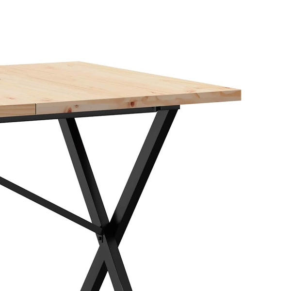 Esstisch Kiefer Massivholz & Stahl X-Gestell