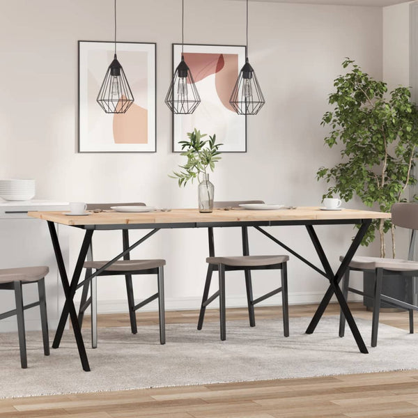 Esstisch Kiefer Massivholz & Stahl X-Gestell 180 cm