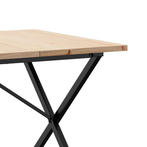 Esstisch Kiefer Massivholz & Stahl X-Gestell 180 cm