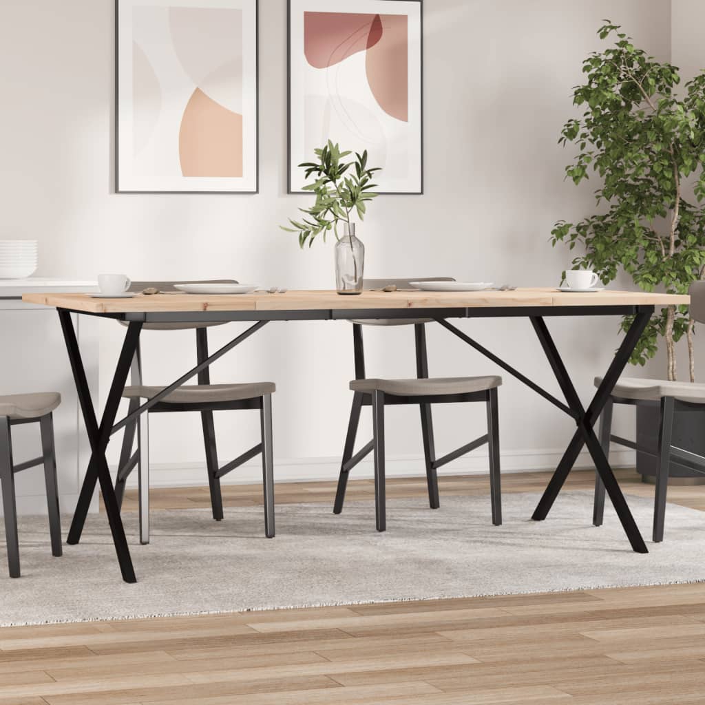 Esstisch Kiefer Massivholz & Stahl X-Gestell 180 cm