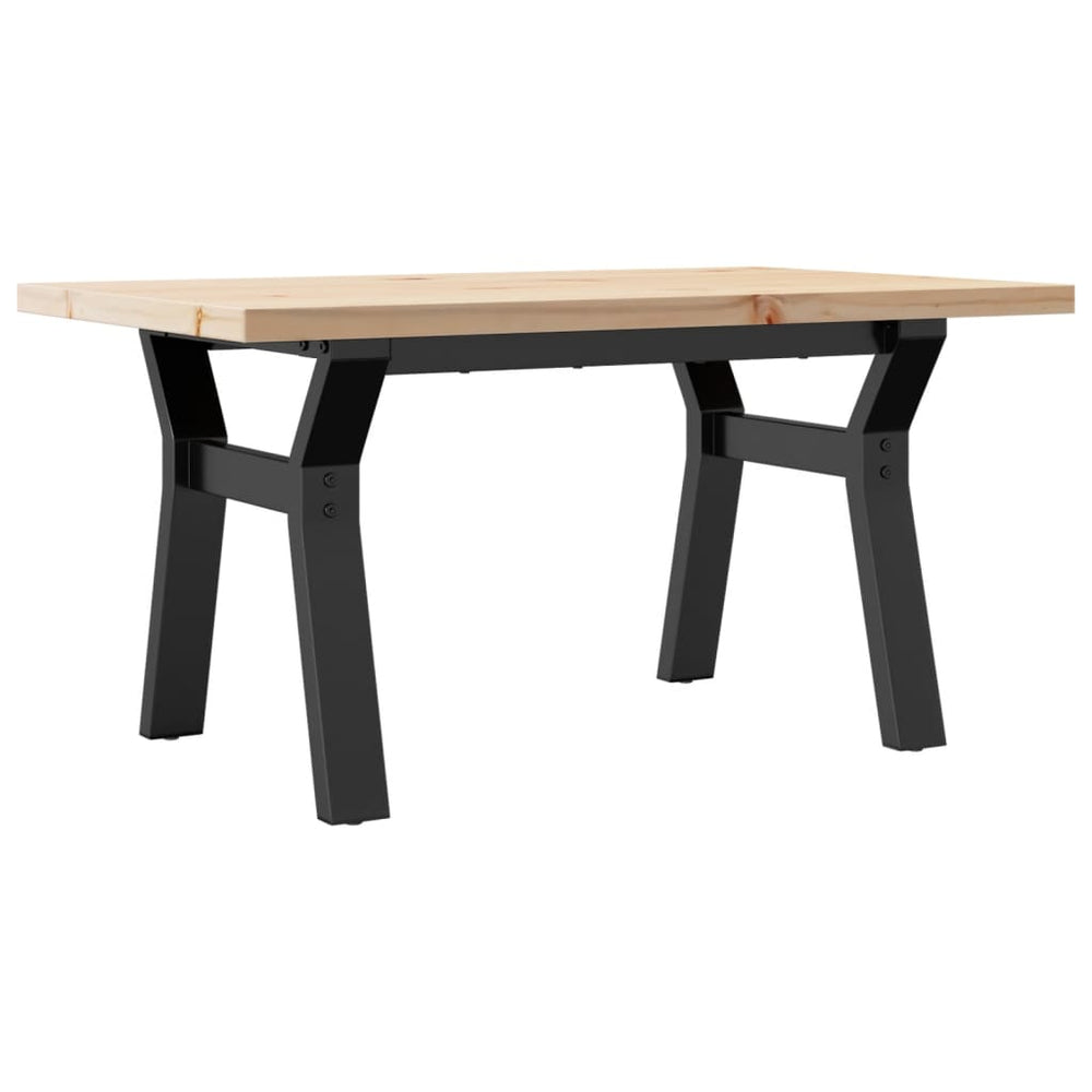 vidaXL Table basse à piètement en Y 80x50x40,5 cm en bois de pin massif et acier