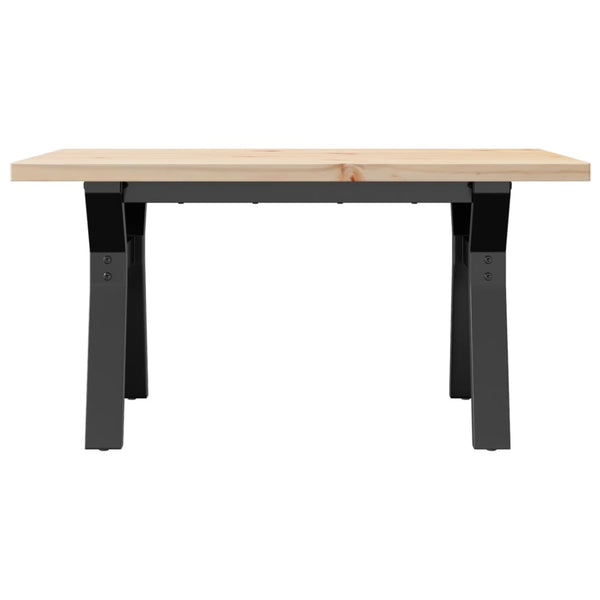 vidaXL Table basse à piètement en Y 80x50x40,5 cm en bois de pin massif et acier