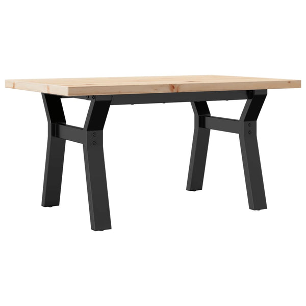 vidaXL Table basse à piètement en Y 80x50x40,5 cm en bois de pin massif et acier