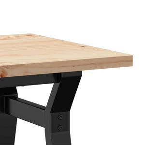 vidaXL Table basse à piètement en Y 80x50x40,5 cm en bois de pin massif et acier
