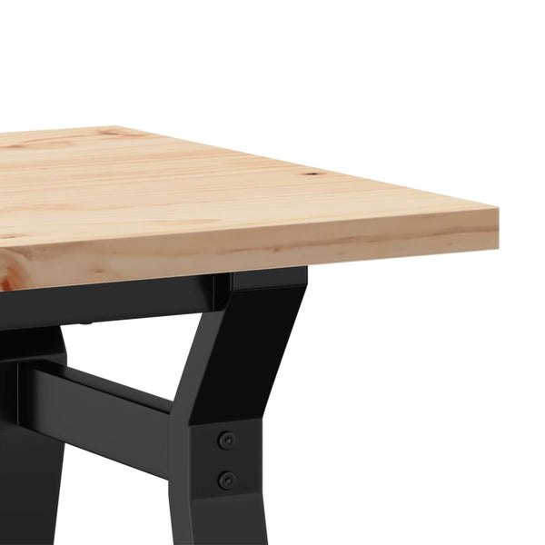 vidaXL Table basse à piètement en Y 80x50x40,5 cm en bois de pin massif et acier