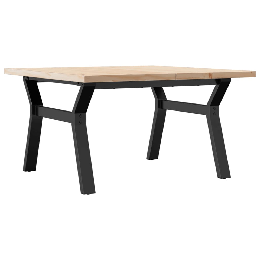 Couchtisch Kiefer Massivholz & Stahl, 80x80 cm