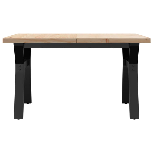 vidaXL Table basse à piètement Y 80x80x45,5cm Bois de pin massif et Acier