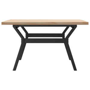 vidaXL Table basse à piètement Y 80x80x45,5cm Bois de pin massif et Acier