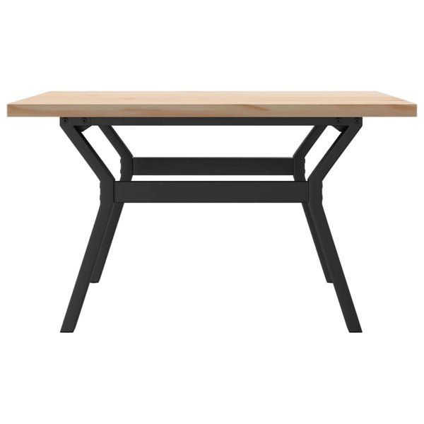 vidaXL Table basse à piètement Y 80x80x45,5cm Bois de pin massif et Acier