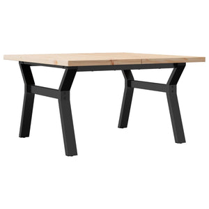 vidaXL Table basse à piètement Y 80x80x45,5cm Bois de pin massif et Acier