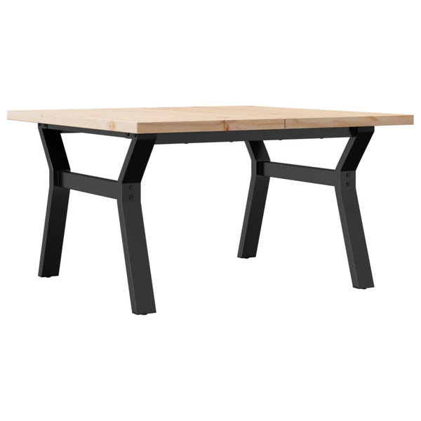 vidaXL Table basse à piètement Y 80x80x45,5cm Bois de pin massif et Acier