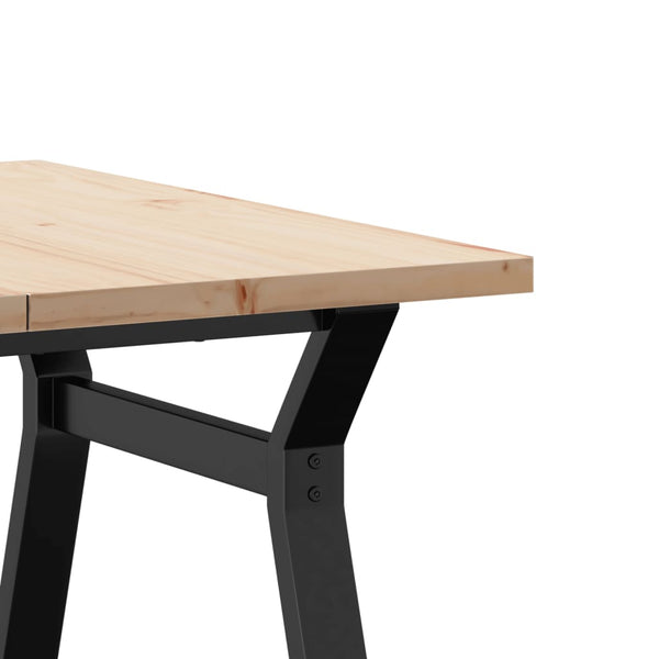 vidaXL Table basse à piètement Y 80x80x45,5cm Bois de pin massif et Acier