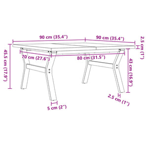 Couchtisch Kiefer Massivholz 90x90 cm