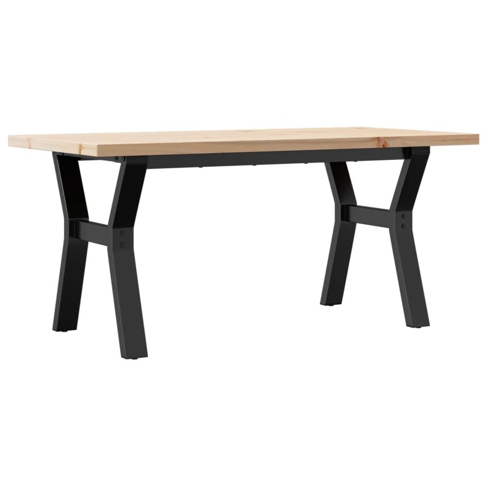 vidaXL Table basse à piètement en Y 100x50x45,5 cm Bois de pin massif Acier