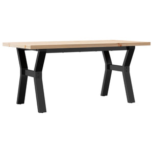 Couchtisch Kiefer Massivholz Stahl Y-Gestell 100x50 cm
