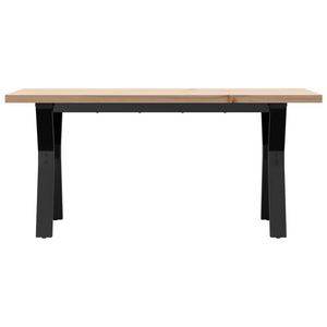 Couchtisch Kiefer Massivholz Stahl Y-Gestell 100x50 cm