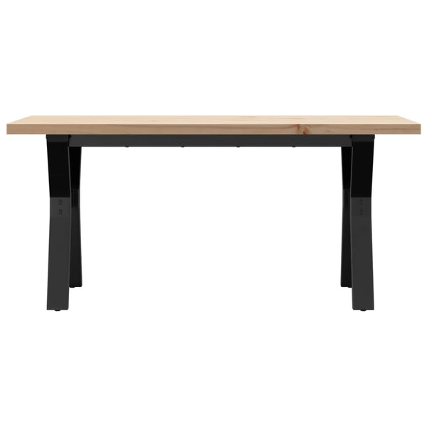 Couchtisch Kiefer Massivholz Stahl Y-Gestell 100x50 cm