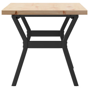 Couchtisch Kiefer Massivholz Stahl Y-Gestell 100x50 cm