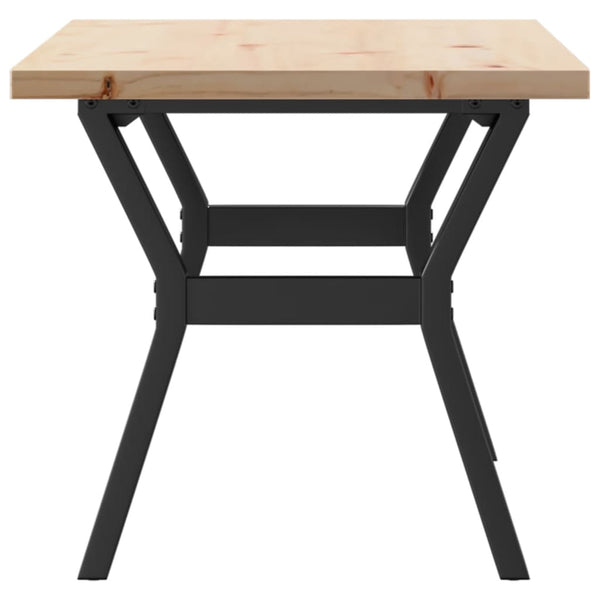 Couchtisch Kiefer Massivholz Stahl Y-Gestell 100x50 cm