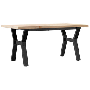 Couchtisch Kiefer Massivholz Stahl Y-Gestell 100x50 cm