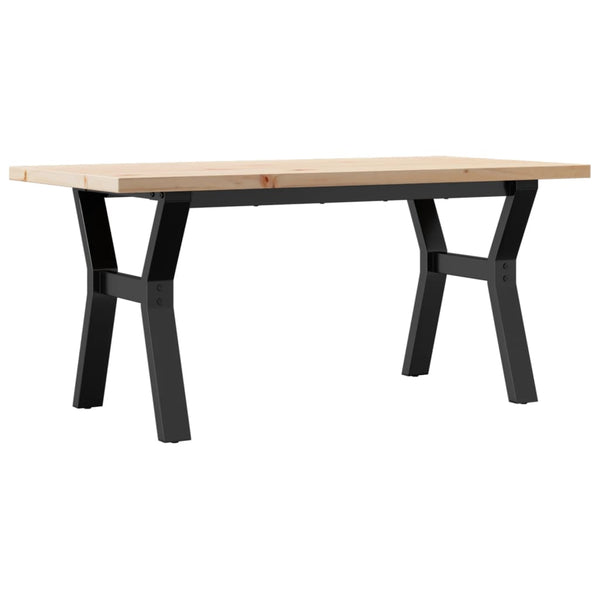 Couchtisch Kiefer Massivholz Stahl Y-Gestell 100x50 cm