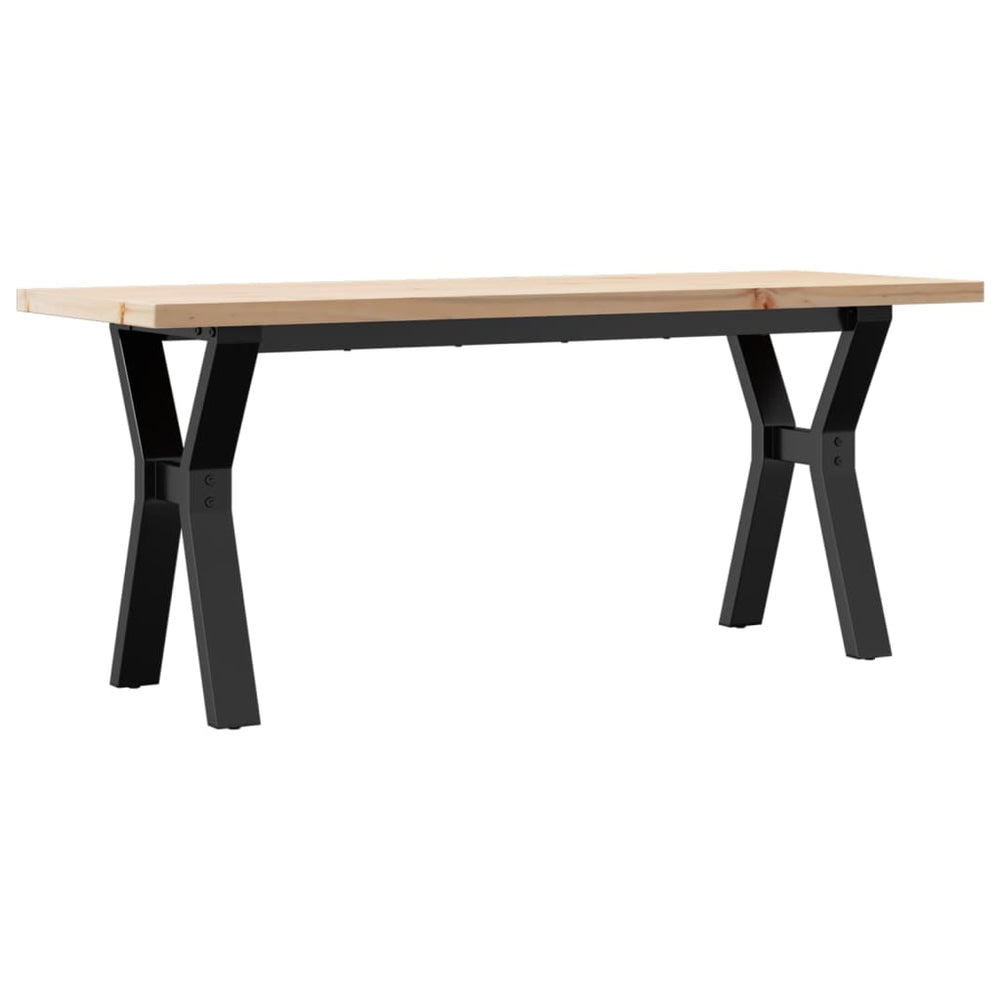 vidaXL Table basse piètement en Y 110x40x45,5 cm Bois de pin massif Acier