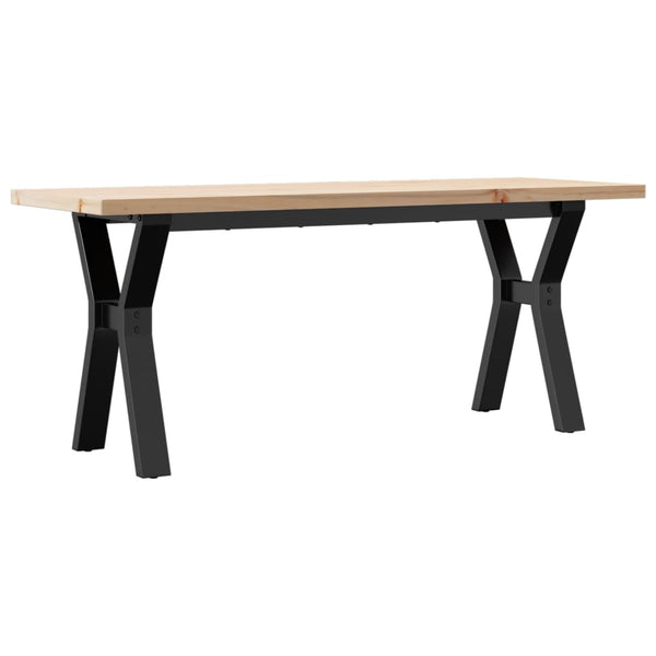 vidaXL Table basse piètement en Y 110x40x45,5 cm Bois de pin massif Acier