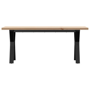 vidaXL Table basse piètement en Y 110x40x45,5 cm Bois de pin massif Acier