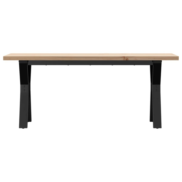 vidaXL Table basse piètement en Y 110x40x45,5 cm Bois de pin massif Acier