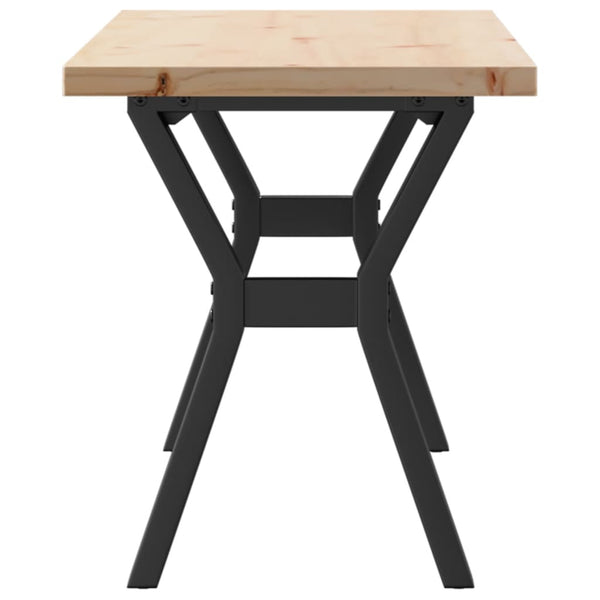 vidaXL Table basse piètement en Y 110x40x45,5 cm Bois de pin massif Acier