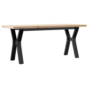vidaXL Table basse piètement en Y 110x40x45,5 cm Bois de pin massif Acier