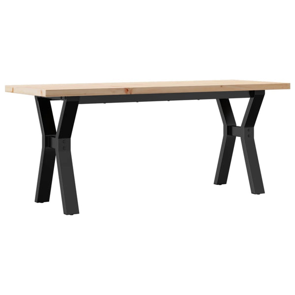 vidaXL Table basse piètement en Y 110x40x45,5 cm Bois de pin massif Acier