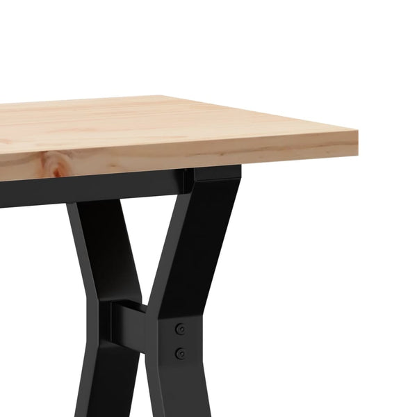 vidaXL Table basse piètement en Y 110x40x45,5 cm Bois de pin massif Acier