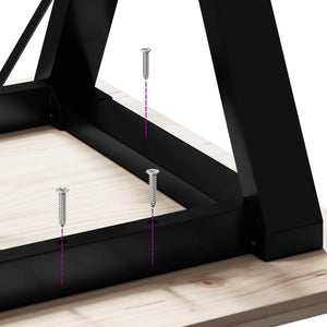 vidaXL Table basse piètement en Y 110x40x45,5 cm Bois de pin massif Acier