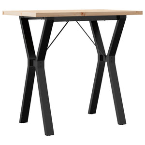 vidaXL Table de salle à manger piètement en Y 80x50x75,5 cm Bois de pin massif et acier