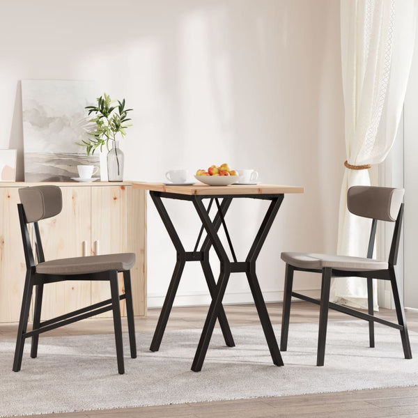 vidaXL Table de salle à manger piètement en Y 80x50x75,5 cm Bois de pin massif et acier