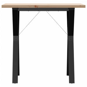 vidaXL Table de salle à manger piètement en Y 80x50x75,5 cm Bois de pin massif et acier