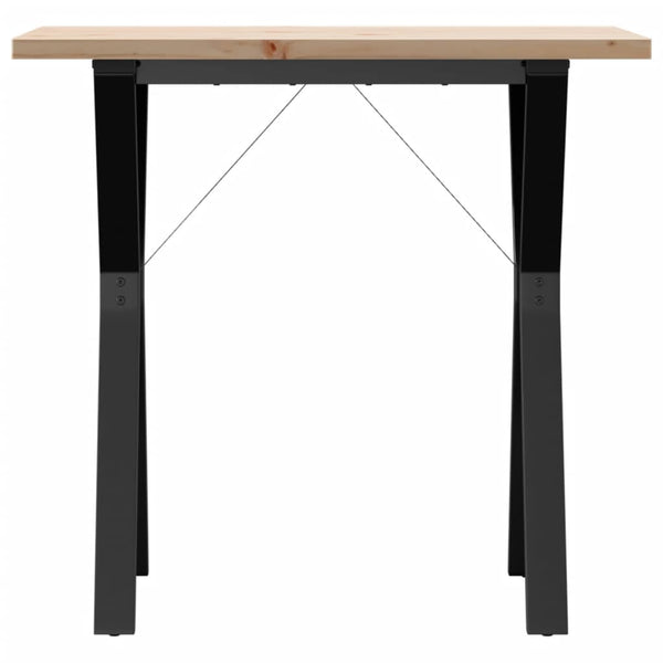 vidaXL Table de salle à manger piètement en Y 80x50x75,5 cm Bois de pin massif et acier