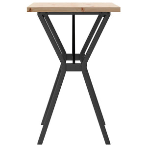 vidaXL Table de salle à manger piètement en Y 80x50x75,5 cm Bois de pin massif et acier