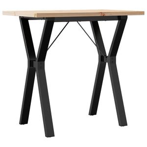 vidaXL Table de salle à manger piètement en Y 80x50x75,5 cm Bois de pin massif et acier