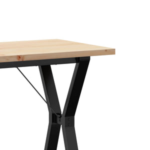 vidaXL Table de salle à manger piètement en Y 80x50x75,5 cm Bois de pin massif et acier