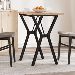 vidaXL Table de salle à manger piètement en Y 80x50x75,5 cm Bois de pin massif et acier