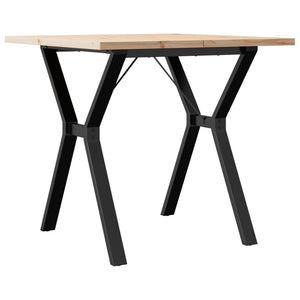 Esstisch Kiefer Massivholz & Stahl Y-Gestell 80x80 cm