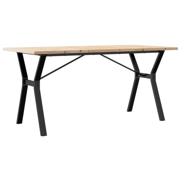 vidaXL Table de salle à manger piètement en Y 140x80x75,5 cm en pin massif et acier