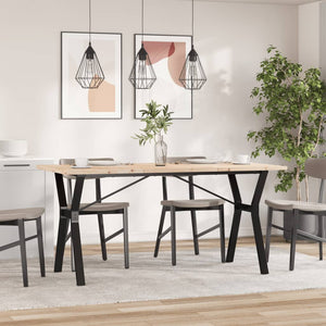 vidaXL Table de salle à manger piètement en Y 140x80x75,5 cm en pin massif et acier
